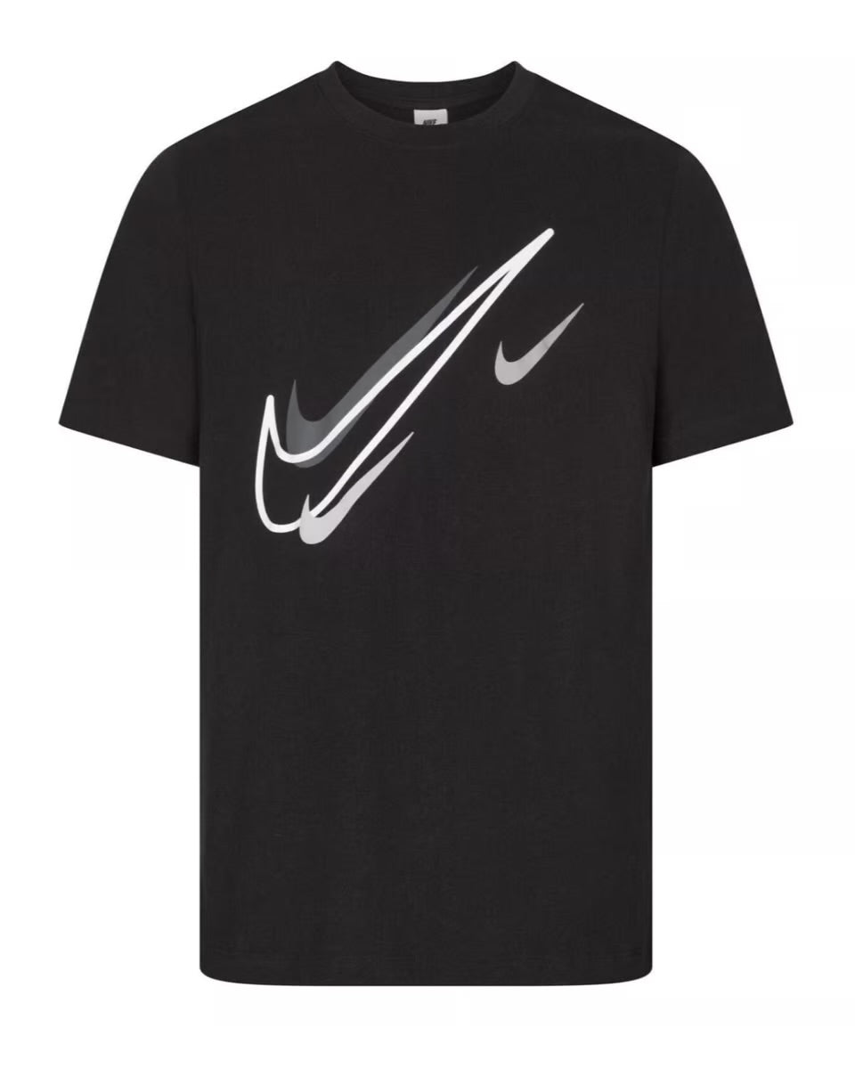 Nike Mens Court Swoosh Logo T Shirt in Black