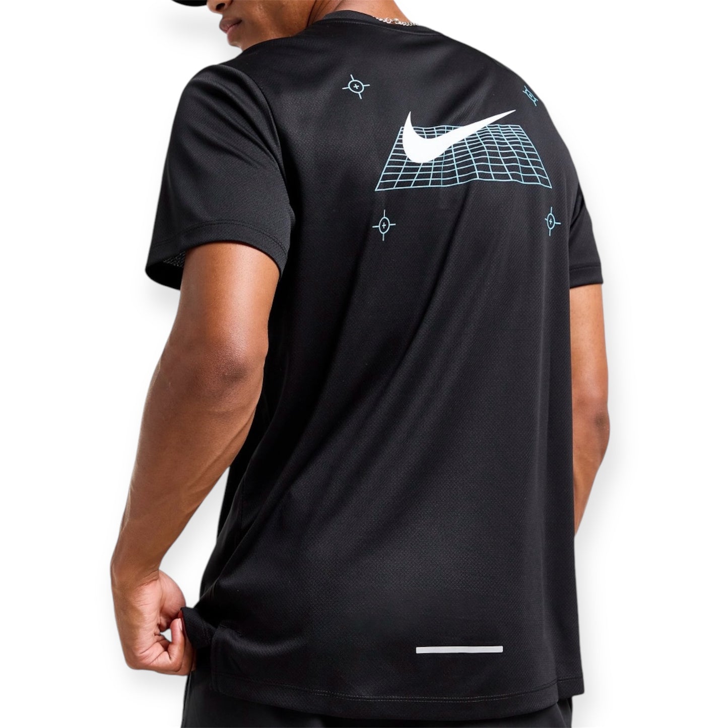 Nike Miler Short Sleeve Graphic Running T-shirt Black