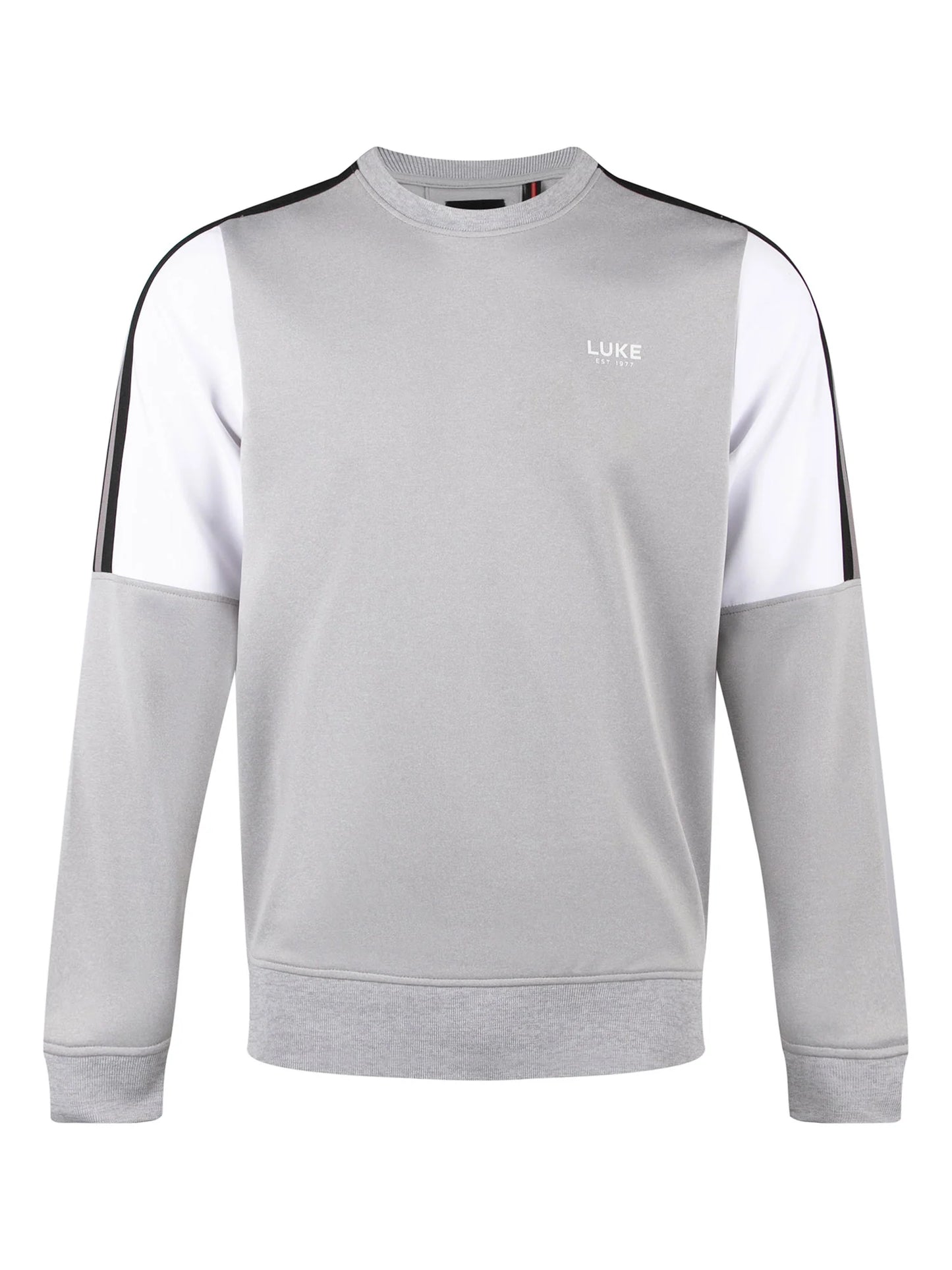 Luke 1977 Daintree Colour Block Sweat Mid-Grey