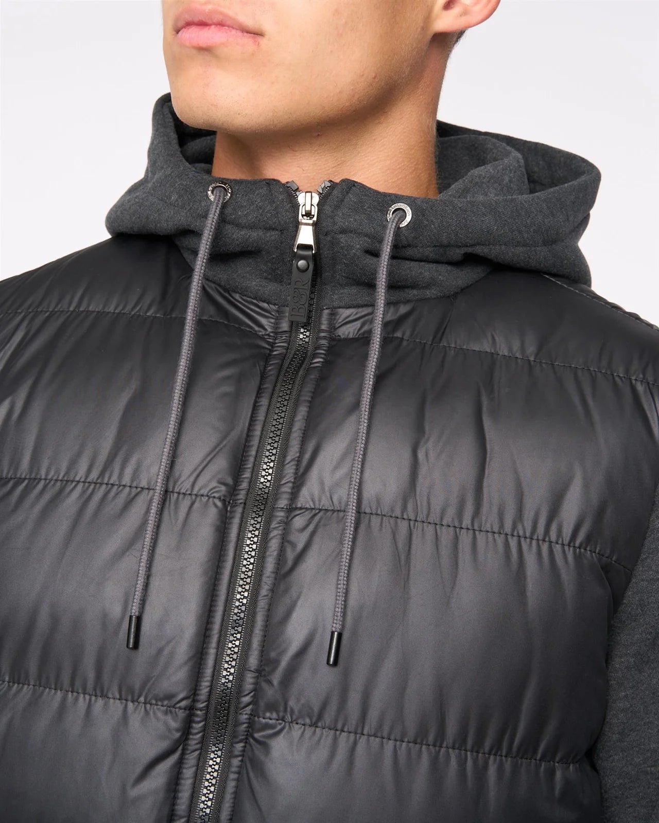 Men’s Bewley & Ritch Brookes Jersey Puffer Jacket Black & Navy