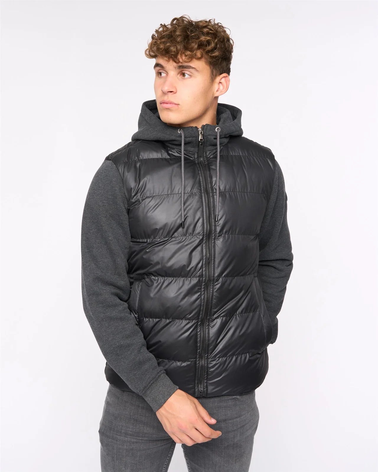 Men’s Bewley & Ritch Brookes Jersey Puffer Jacket Black & Navy