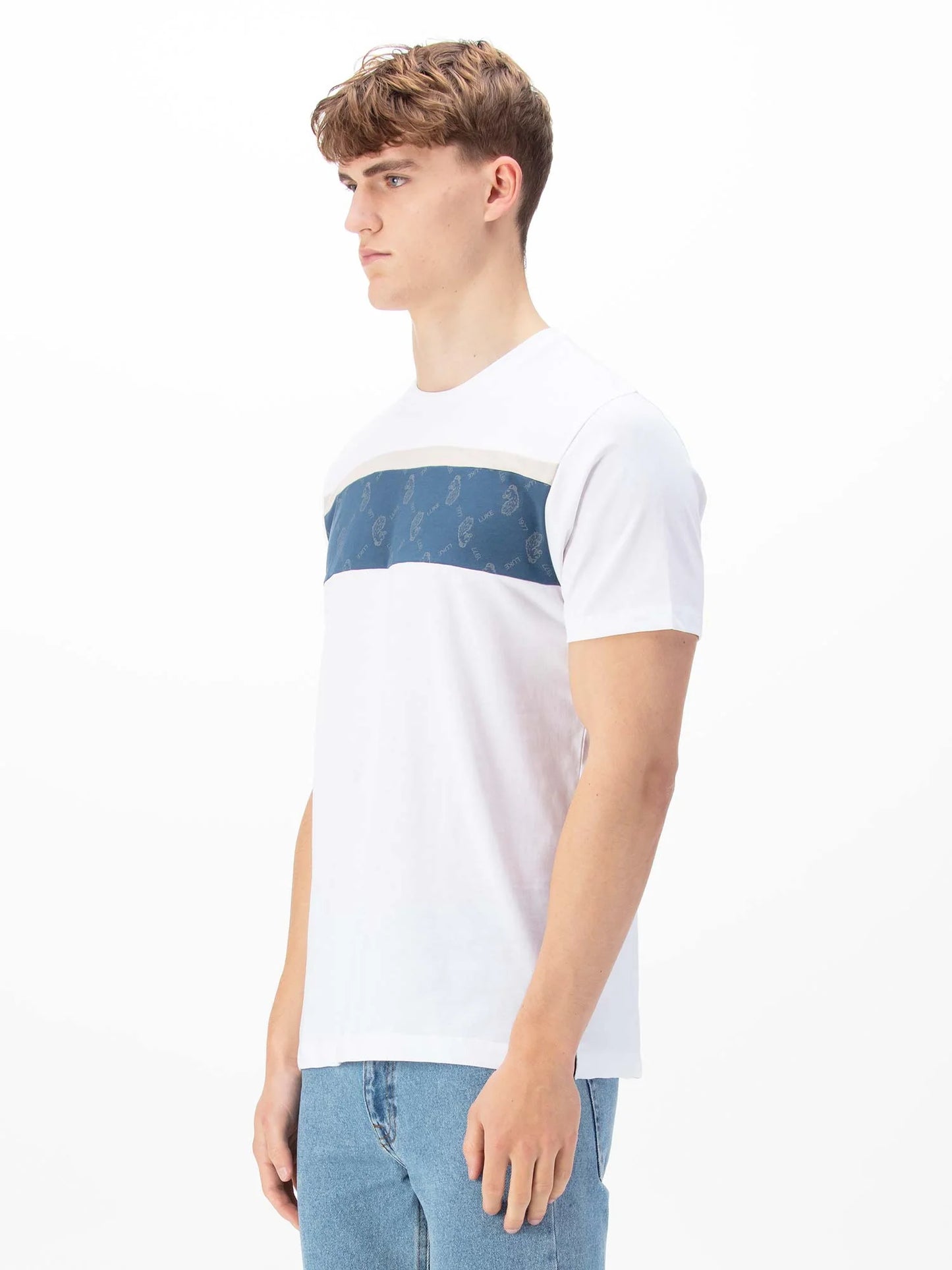 Luke 1977 Lions Den T-shirt White Denim-Blue