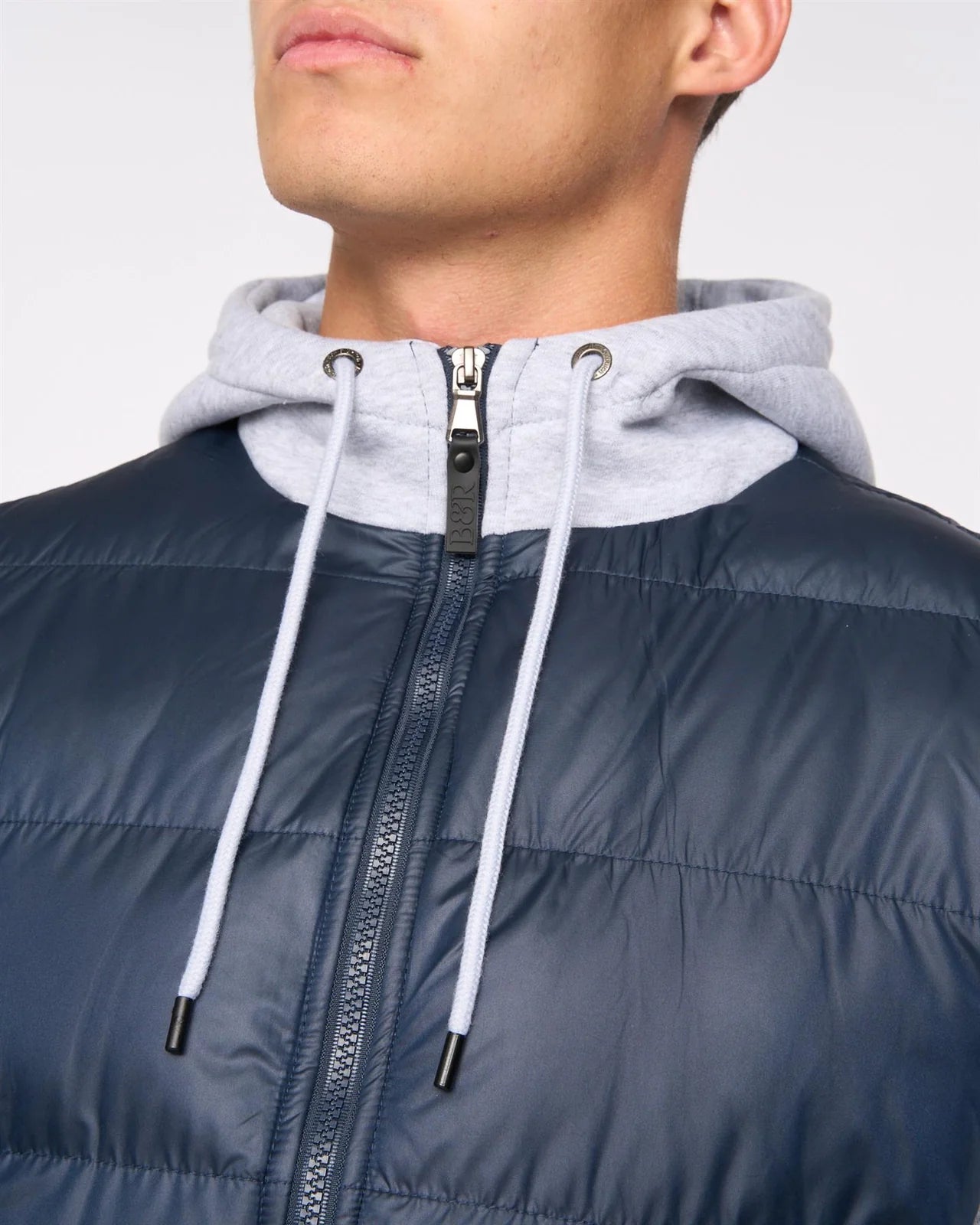 Men’s Bewley & Ritch Brookes Jersey Puffer Jacket Black & Navy
