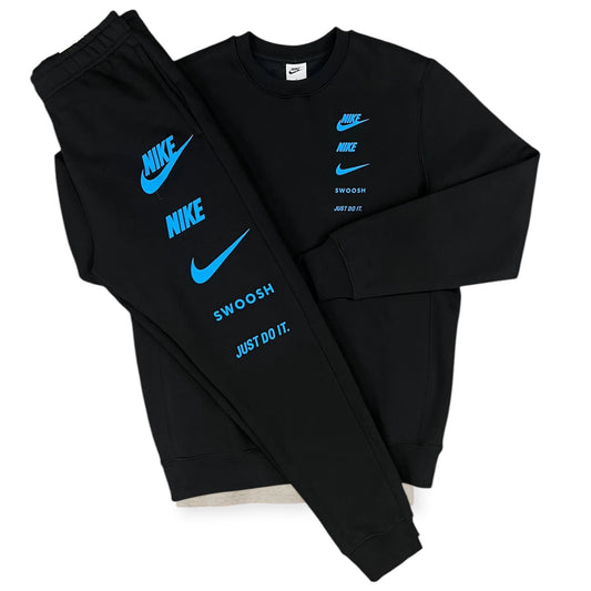 Nike Sportswear Standard Issue Cargo Tracksuit Set Black/Blue