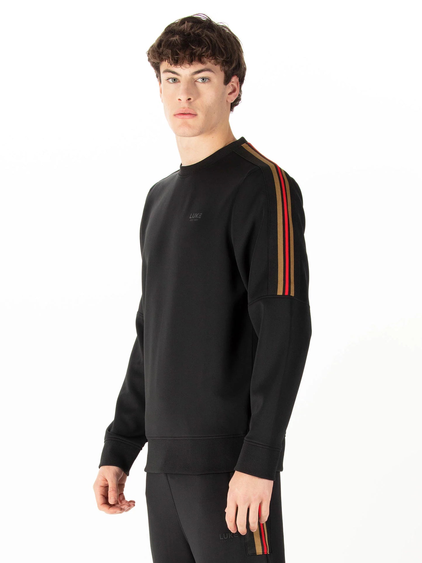 Luke 1977 Daintree Colour Block Sweat Black