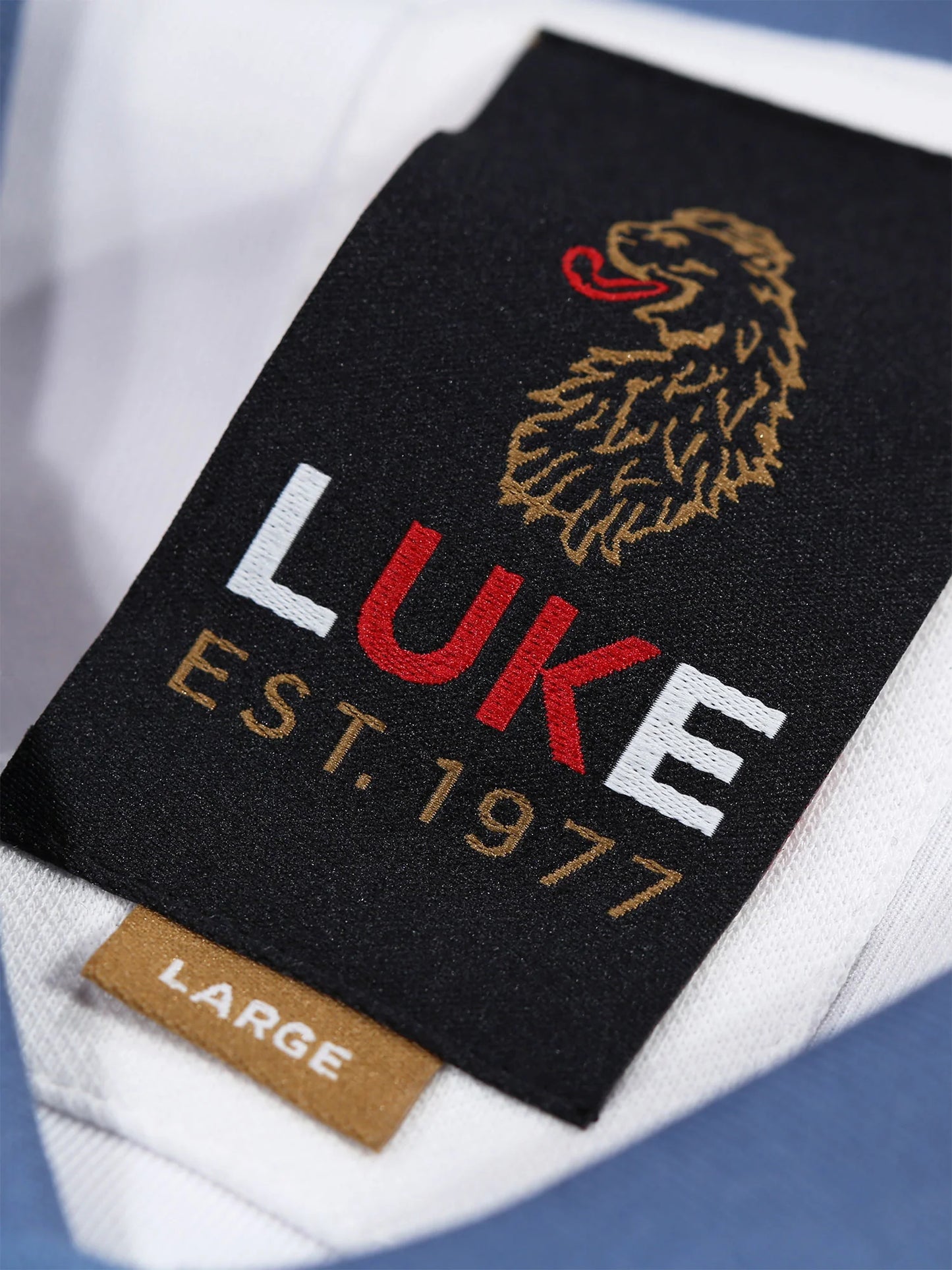 Luke 1977 Saddleworth Polo White Denim-Blue