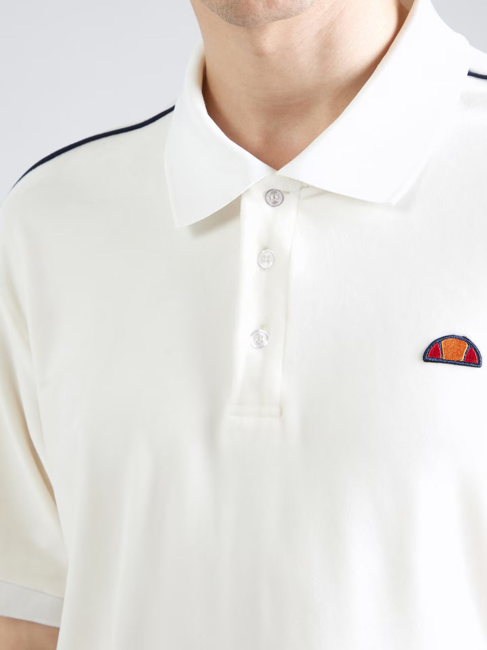 Ellesse Sinise Velour Polo Shirt Off-White