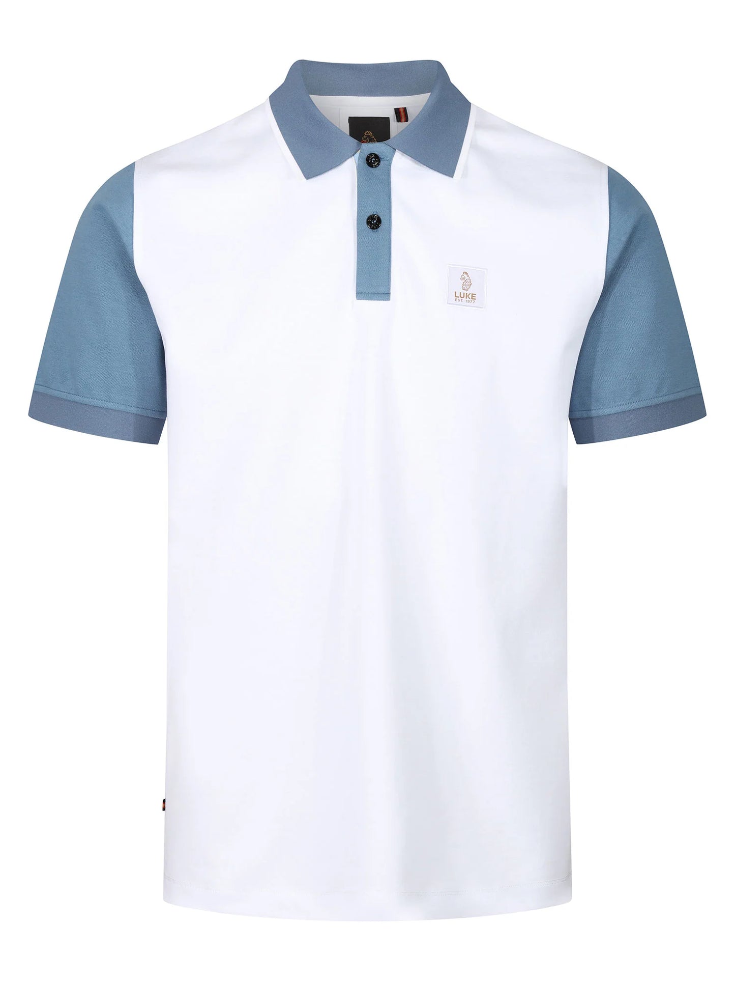Luke 1977 Saddleworth Polo White Denim-Blue