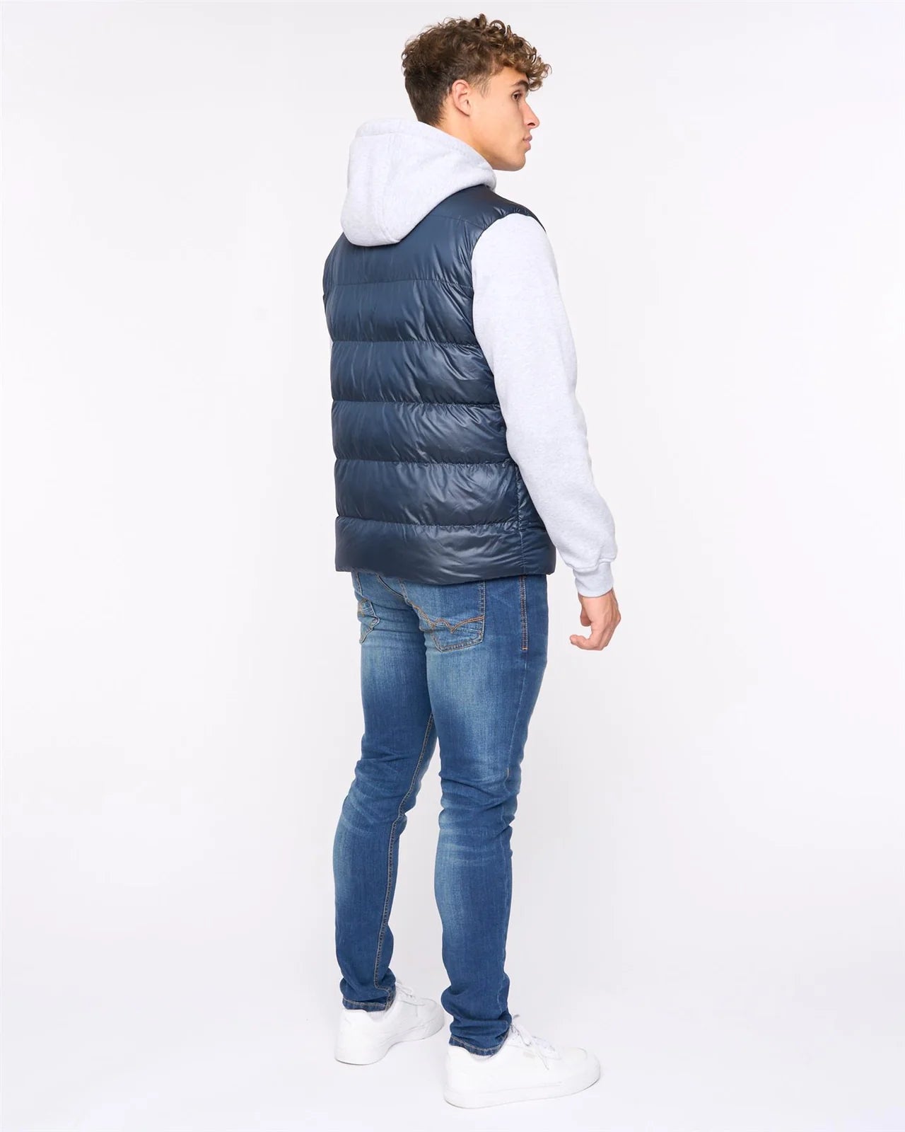 Men’s Bewley & Ritch Brookes Jersey Puffer Jacket Black & Navy