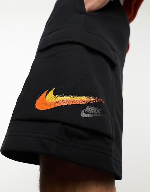 Nike Club Signature Black/ Orange Set - T shirt / Cargo Shorts