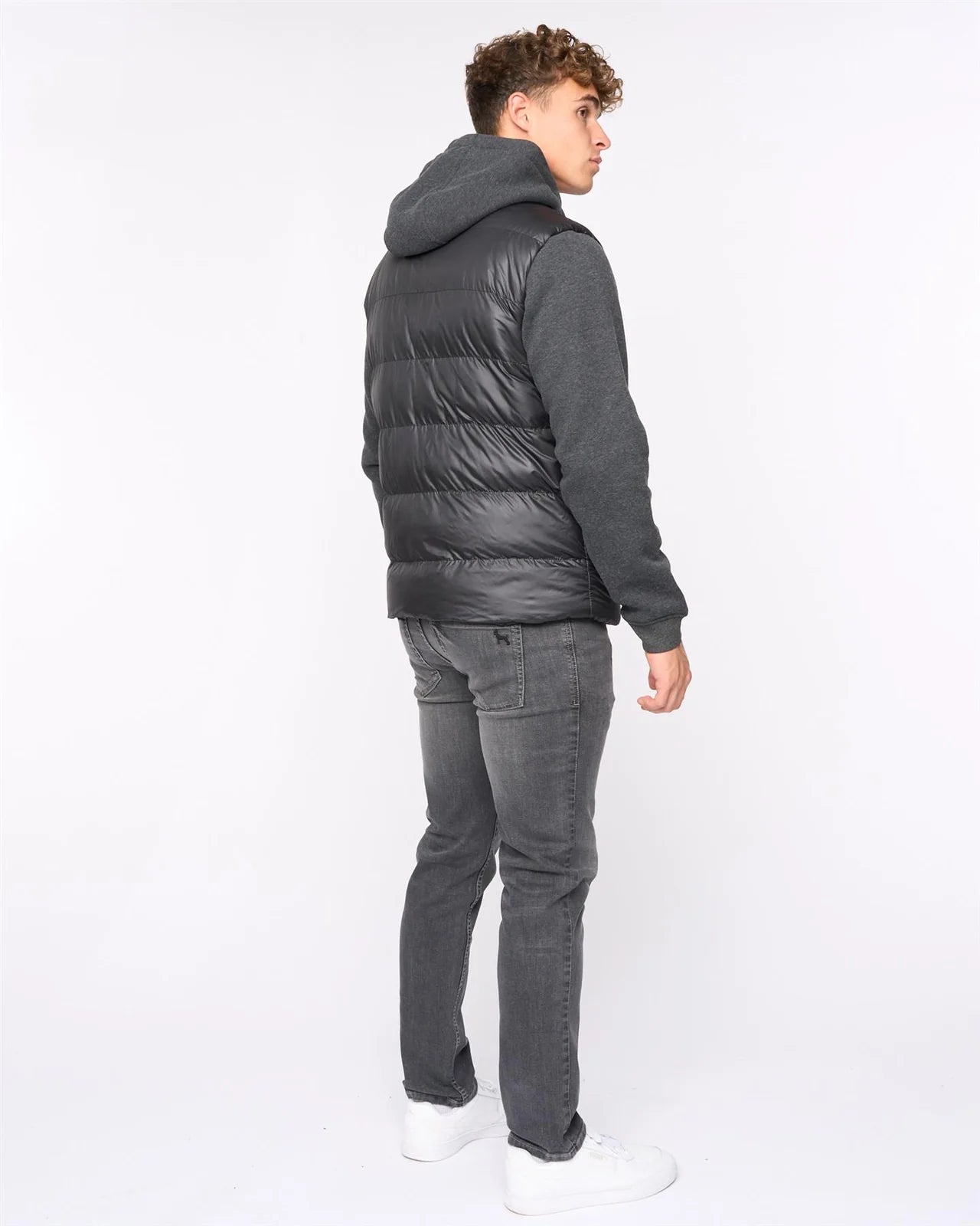 Men’s Bewley & Ritch Brookes Jersey Puffer Jacket Black & Navy
