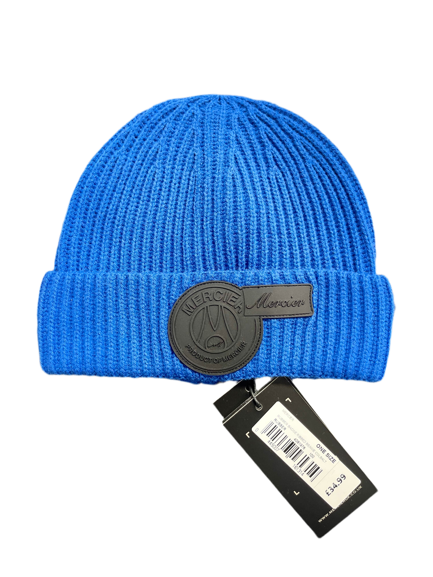 Mercier Blue OG Badge Ribbed Beanie