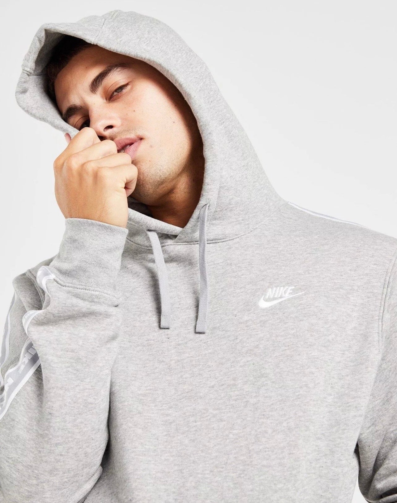 Nike Aries Sportswear Multi Swoosh Men’s Graphic Fleece Tracksuit Set Grey