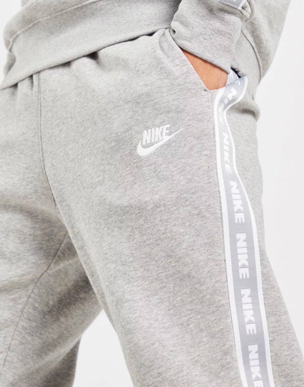 Nike Aries Sportswear Multi Swoosh Men’s Graphic Fleece Tracksuit Set Grey