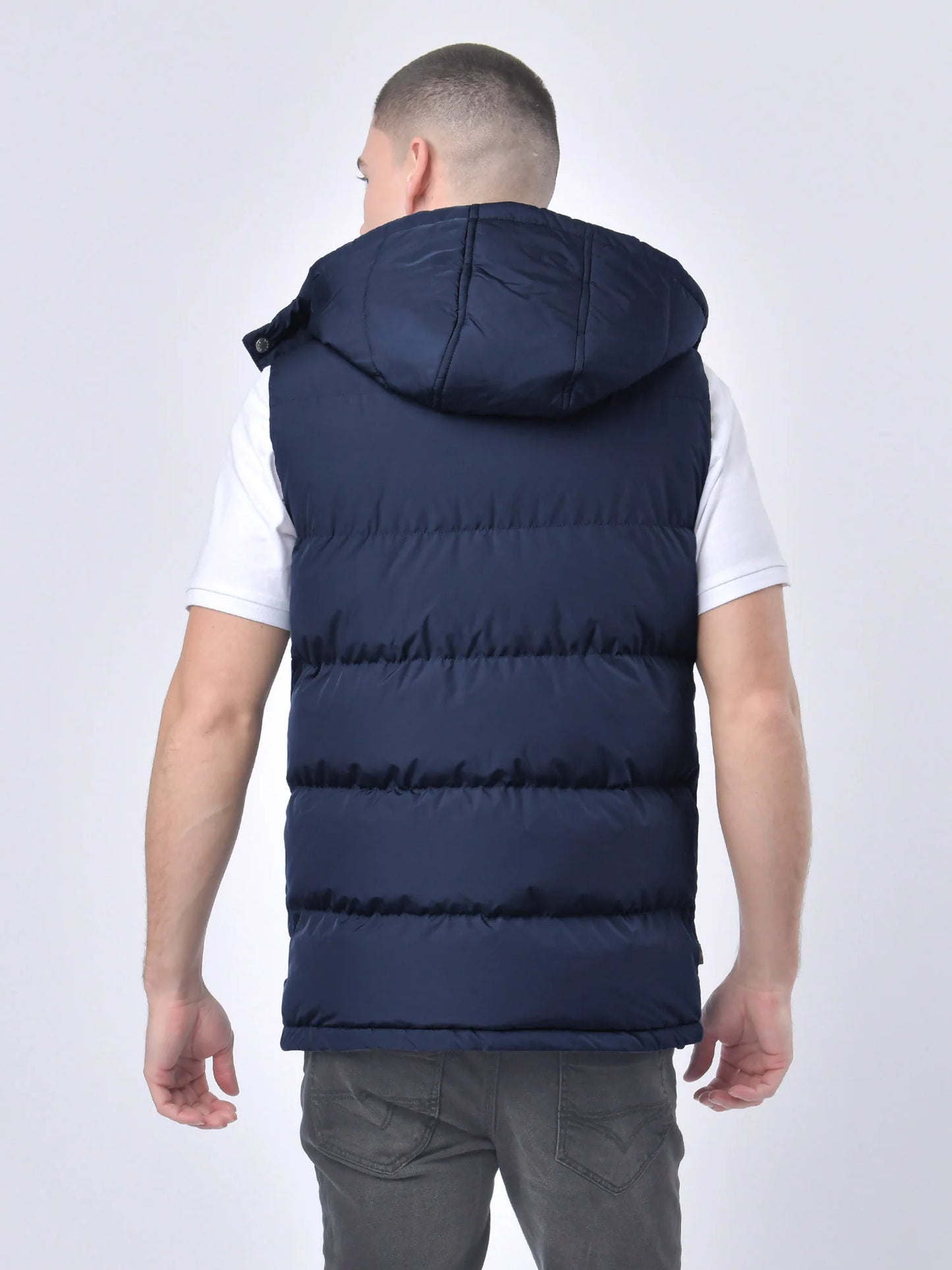 Luke 1977 Egrit Padded Hooded Gilet Navy