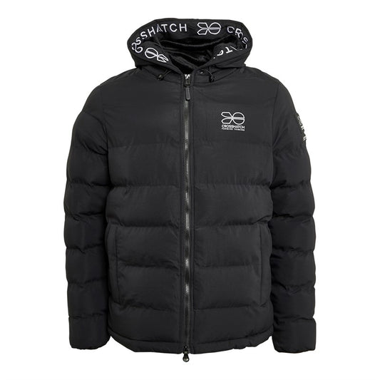 Crosshatch Mens Pitsburg Padded Hooded Jacket Black