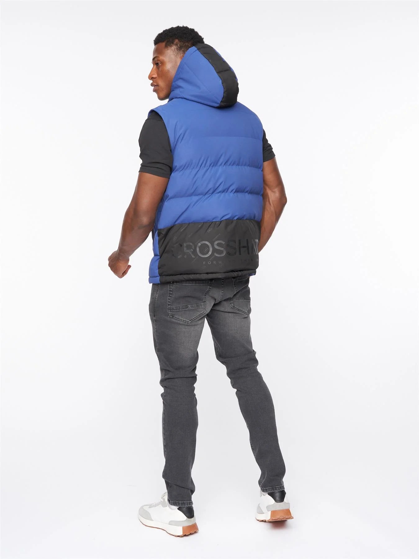 Mens Crosshatch Kremlins Embossed Gilet Blue