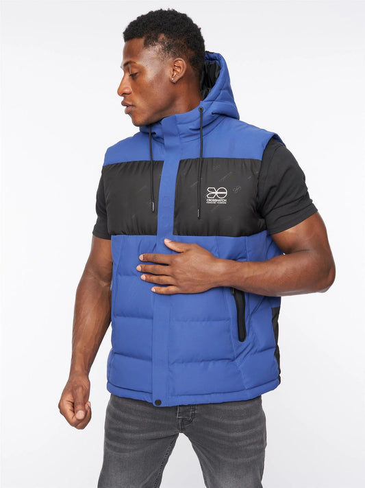 Mens Crosshatch Kremlins Embossed Gilet Blue