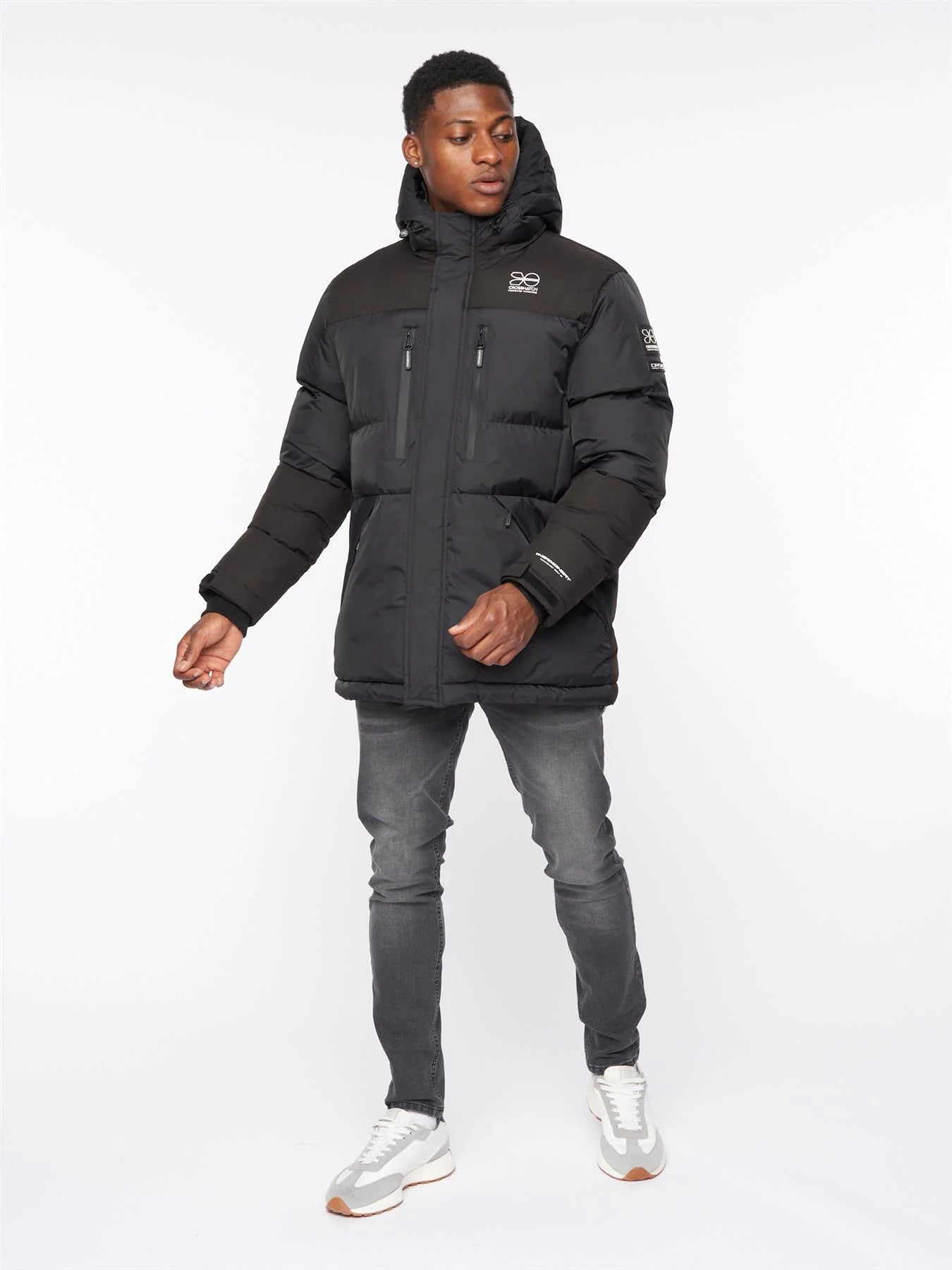 Crosshatch Squadage Panel Jacket Black