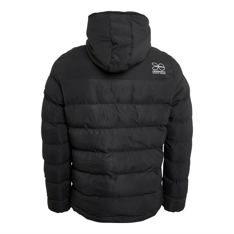 Crosshatch Mens Pitsburg Padded Hooded Jacket Black