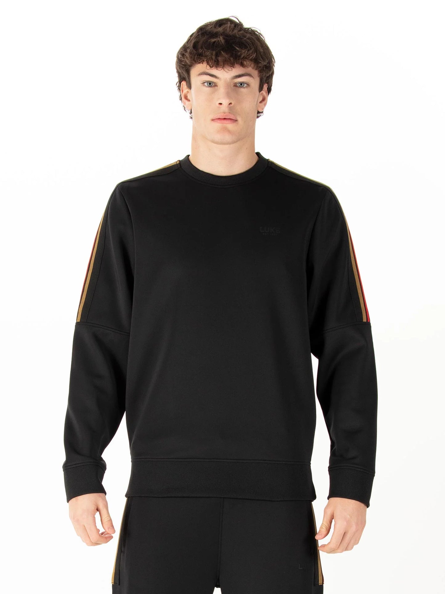 Luke 1977 Daintree Colour Block Sweat Black